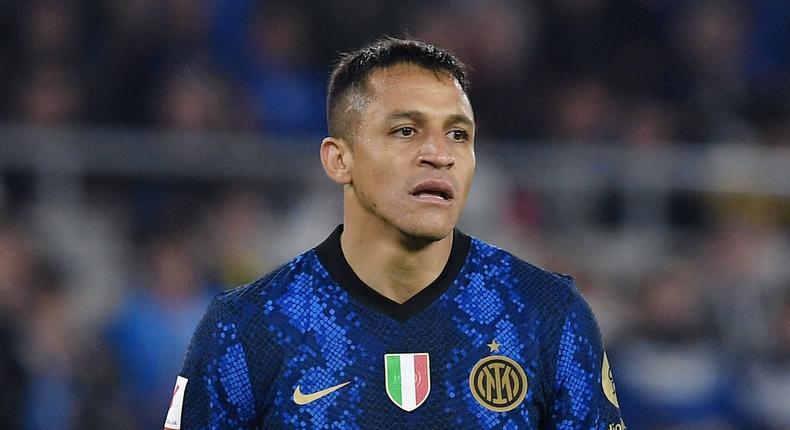 Chilean forward Alexis Sanchez during the Coppa Italia final between Juventus Vs Inter at the Olimpico Stadium Rome, central Italy, on May 11, 2022