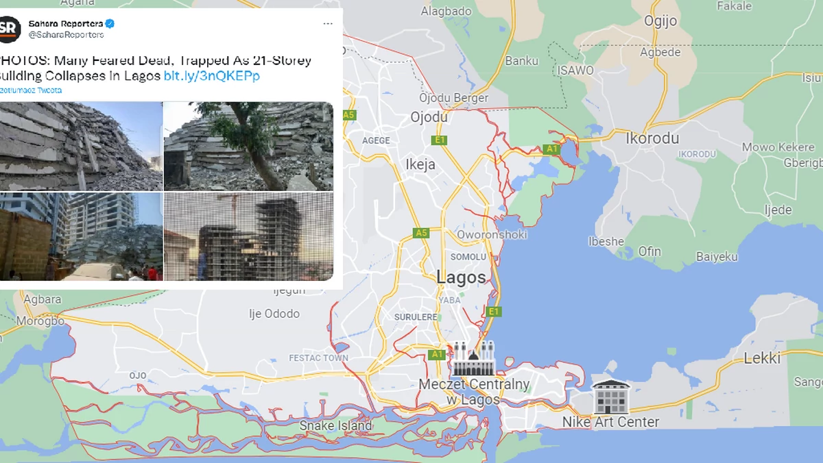Nigeria: zawalił się 21-piętrowy budynek w Lagos