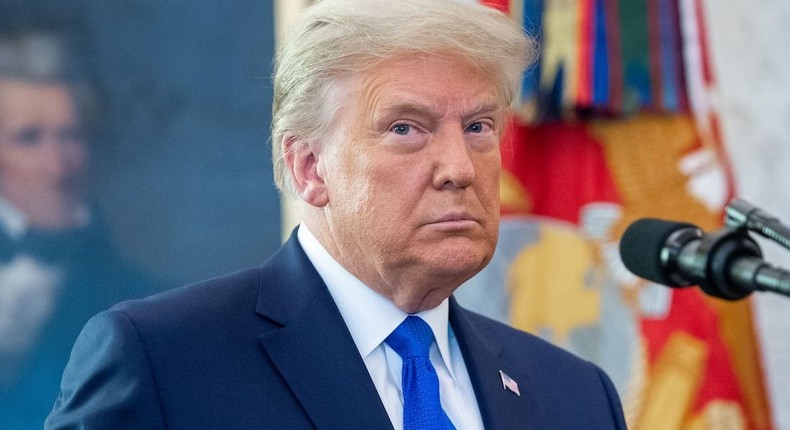 President Donald Trump at a Presidential Medal of Freedom ceremony.