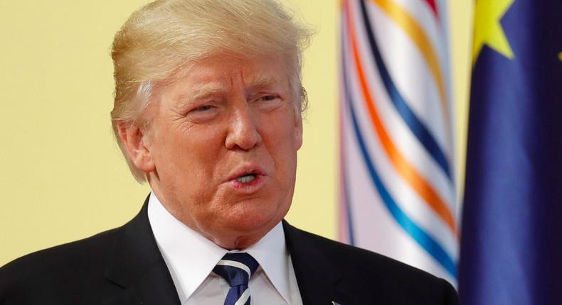 President Donald Trump arriving Friday on the first day of the G-20 summit in Hamburg, Germany.