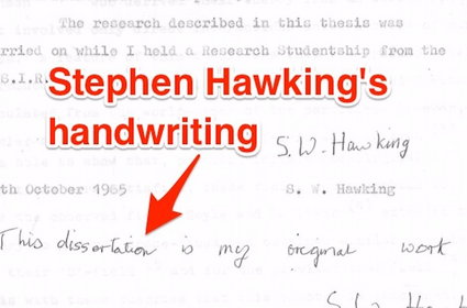 Praca doktorska Stephena Hawkinga trafiła po raz pierwszy do sieci. Każdy może ją przeczytać