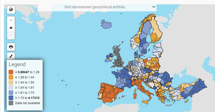 Dzietność w regionach europejskich