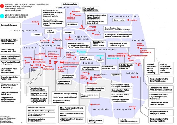 Ponad 60 zakładów nie może już wysyłać swojego towaru do Rosji