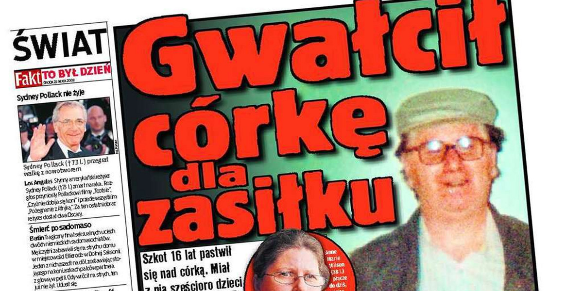 Ojciec gwałcił córkę dla zasiłku