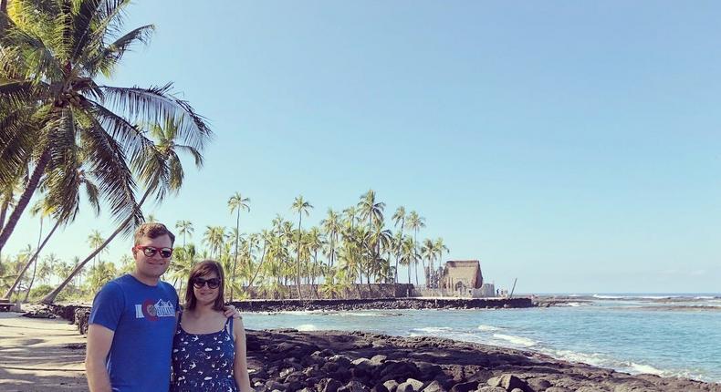 With my husband on the Big Island of Hawaii in January 2018.Lydia Warren/Insider