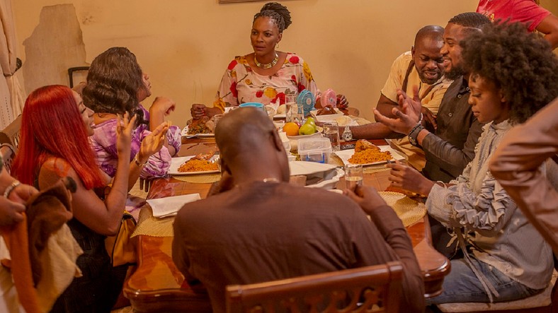 The cast of Judith Audu's new film, 'The Family' in a scene. [Judith Audu production] 