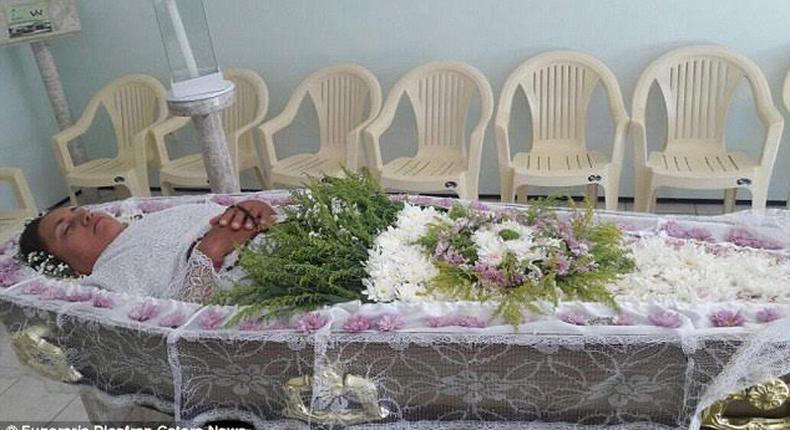 Vera Lucia da Silva stages her own funeral