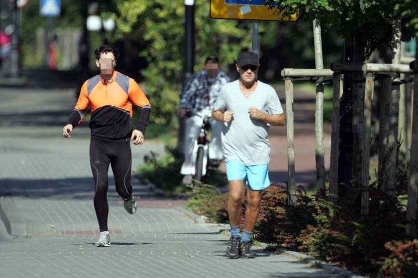 Premier Donald Tusk podczas joggingu