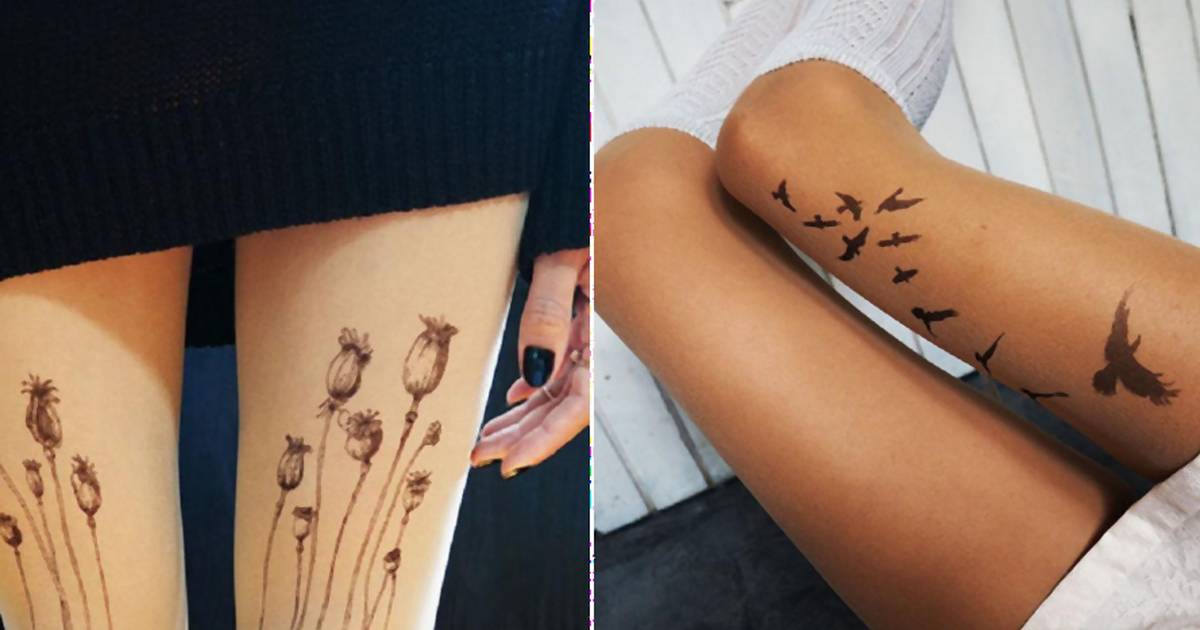 Zamiast tatuować nogi, postaw na rajstopy z tatuażami. Oszukują wzrok |  Ofeminin