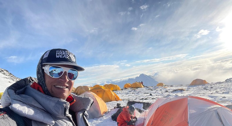 Mountaineer and Everest guide Garrett Madison climbed Mt. Everest, Mt. Lhotse, and Mt. Nuptse in a single expedition season. He and his team also removed about 2,000 pounds of trash from these peaks.Photo courtesy of Garrett Madison