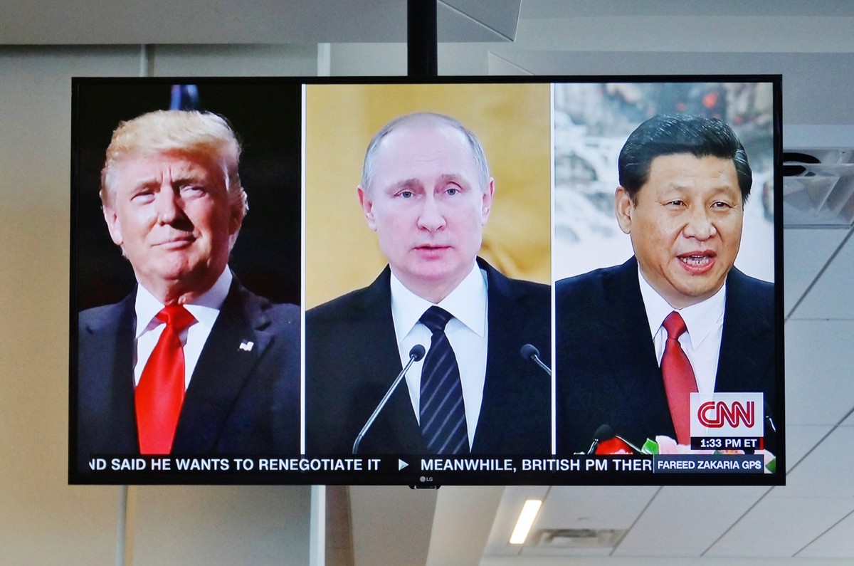 Donald Trump, Władimir Putin i Xi Jinping