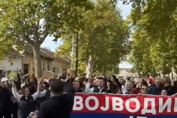 Pristalice i simpatizeri iz Bačke Palanke idu peške na miting SNS u Novom Sadu (VIDEO)
