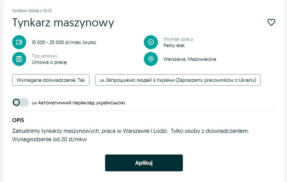 Tynkarz maszynowy w Warszawie czy Łodzi może zarobić nawet 25 tys. zł