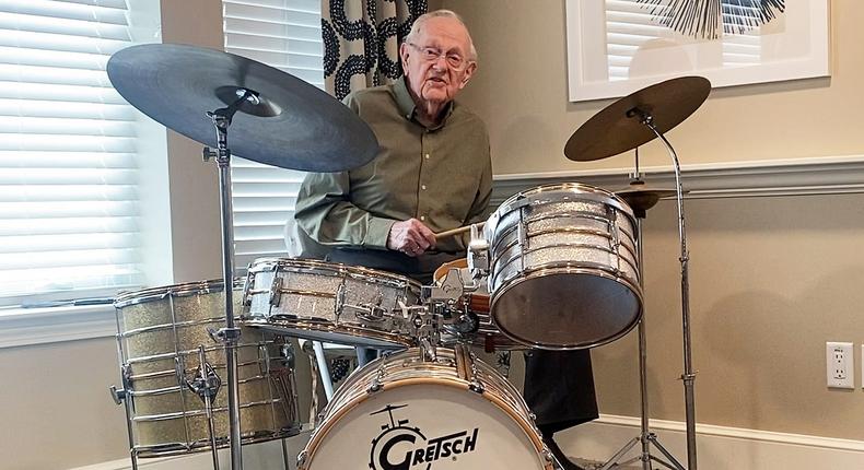 Centenarian Roger Wonson is a dedicated drummerCourtesy of The Current Beverly