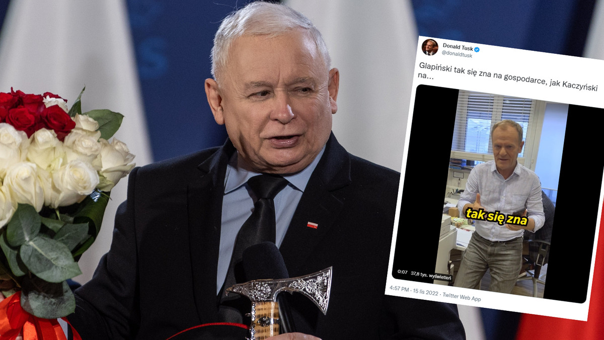 Tusk uderzył w Glapińskiego. "Tak się zna na gospodarce, jak Kaczyński na..."