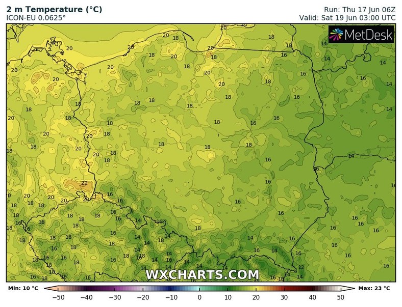 Na zachodzie temperatura może nie spaść poniżej 20 st. C