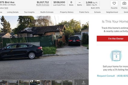 Rynek nieruchomości w Dolinie Krzemowej to absurd. Spalony dom sprzedano za ponad 900 tys. dol.