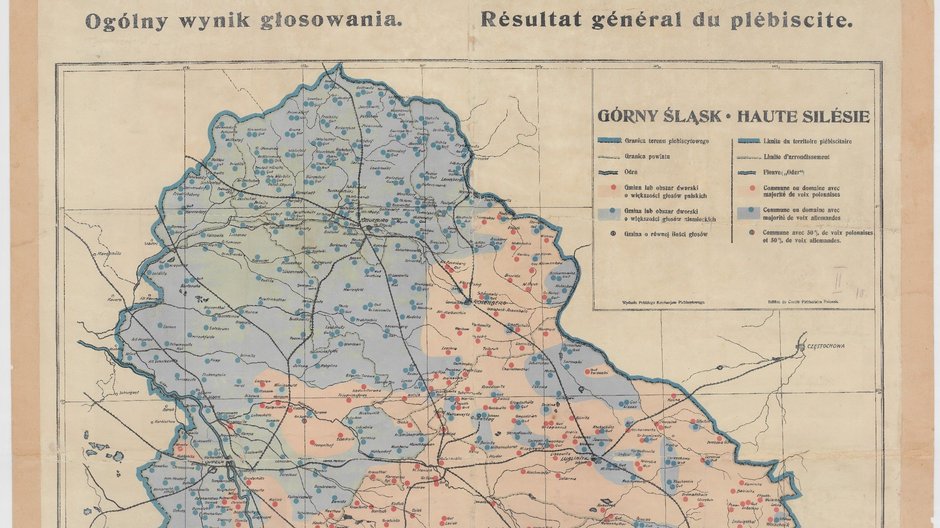 Ogólny wynik głosowania, opublikowany przez Polski Komitet Plebiscytowy na Górnym Śląsku (domena publiczna)