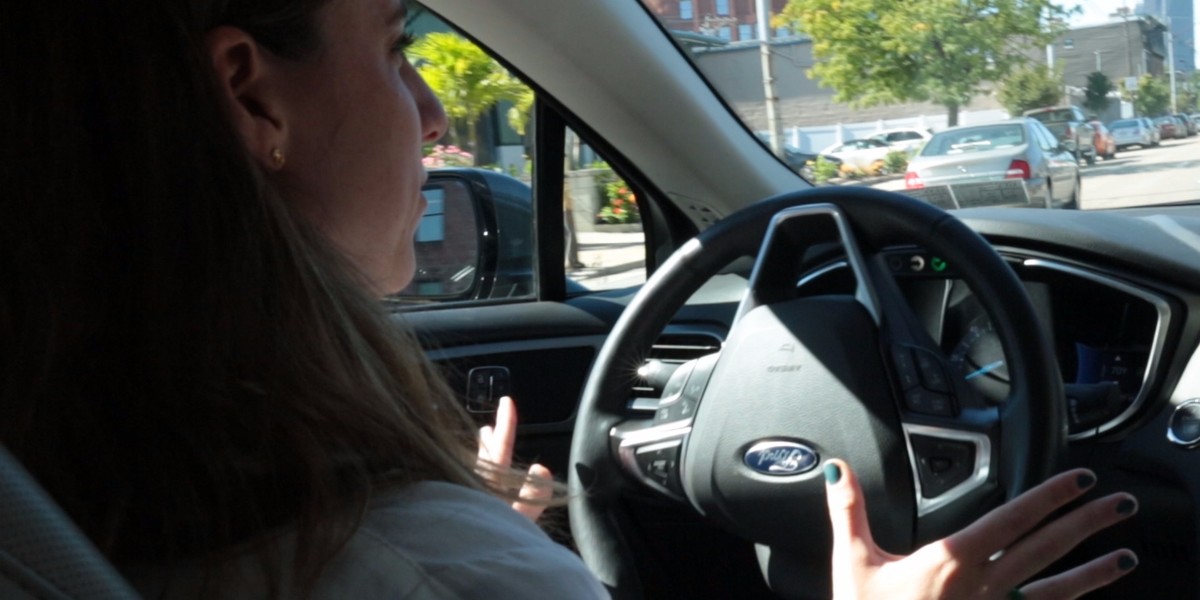 Behind the wheel of a self-driving Uber.