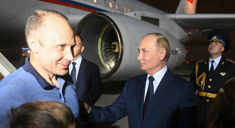 Russian President Vladimir Putin may benefit from the prisoners' exchange deal, experts say.Mikhail Voskresensky, Sputnik, Kremlin Pool Photo via AP