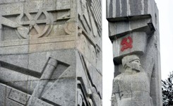 Bez kary za pomalowanie sierpa i młota na pomniku Armii Czerwonej. 'Chcieli wyodrębnić te znaki w przestrzeni publicznej'