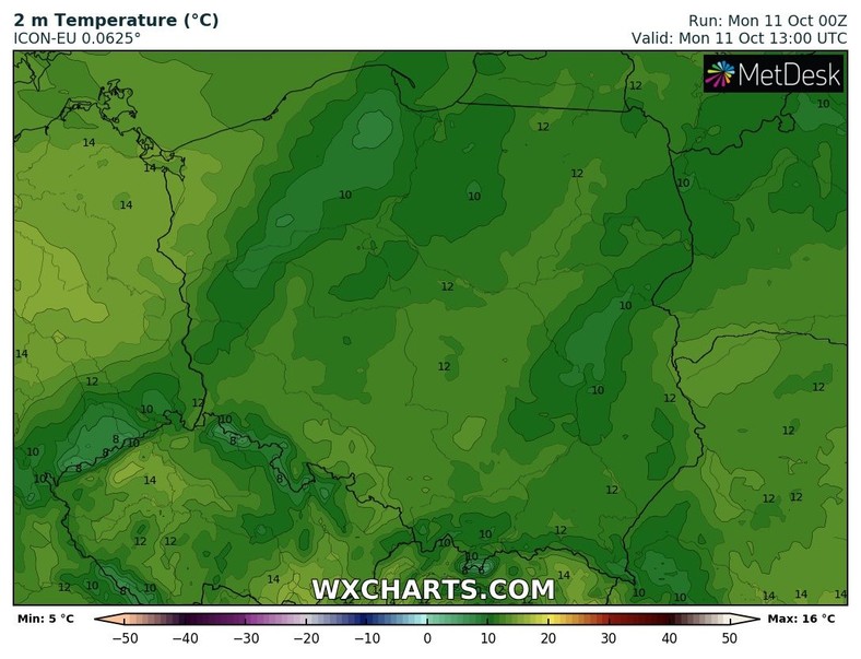 Temperatura poniżej 15 st. C