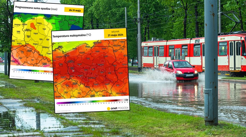 Tropikalna pogoda na horyzoncie. Widać ulewy, burze i gorąc (mapy: meteologix.com)