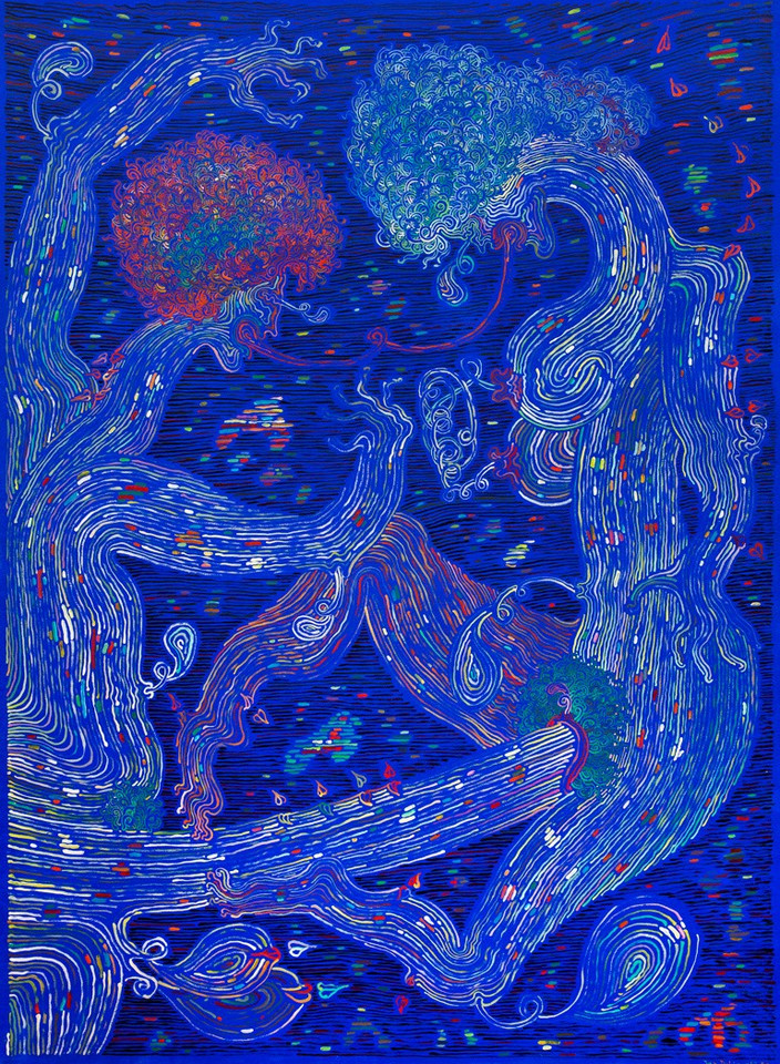 Jan Dobkowski, Dźwignia, 1985, akryl, olej, płótno, 160,5 x 120 cm