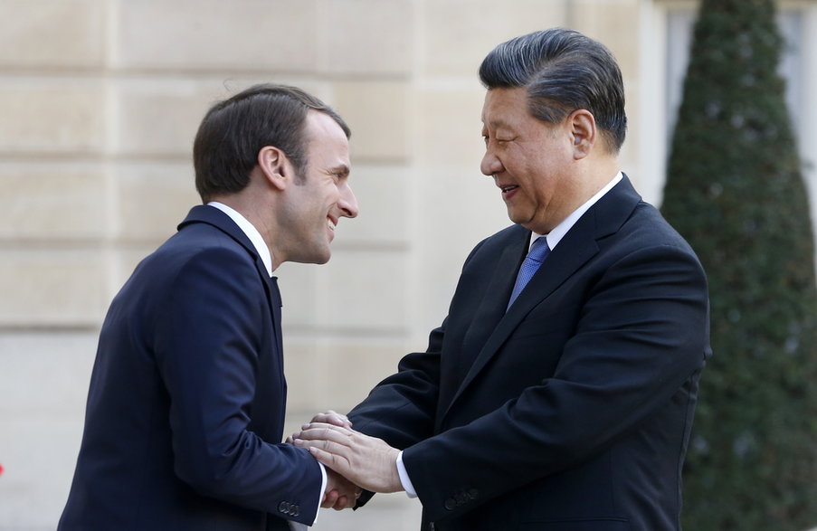 XI Jinping i Emmanuel Macron, 2019 r.