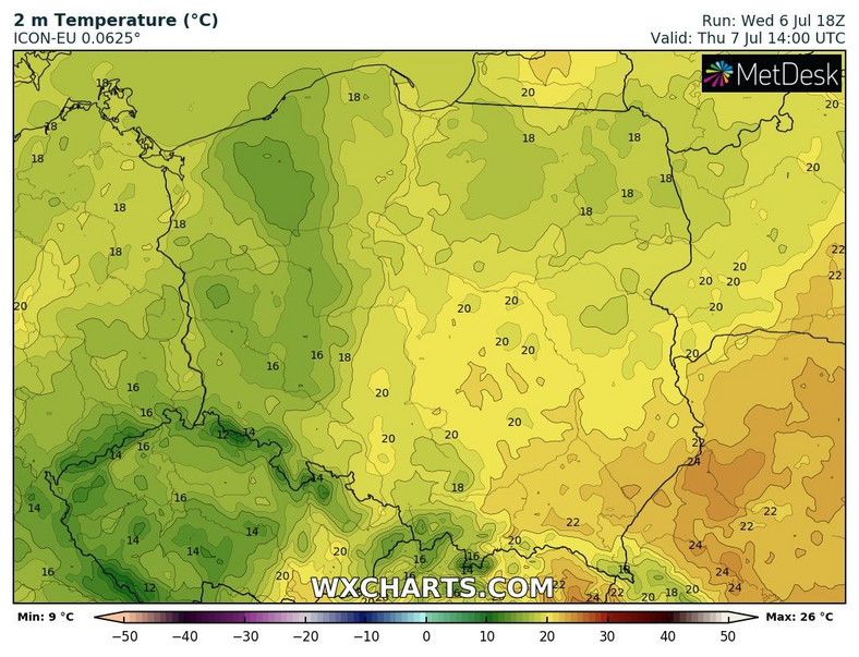 Temperatura w wielu miejscach nie przekroczy 20 st. C