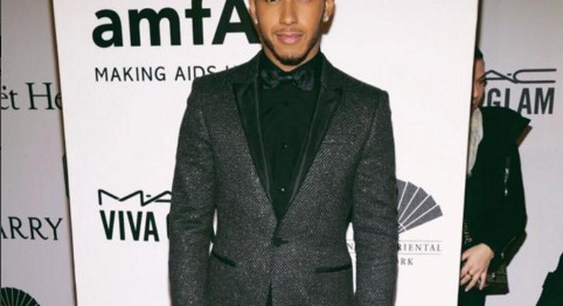 Lewis Hamilton at amFAR gala 2016