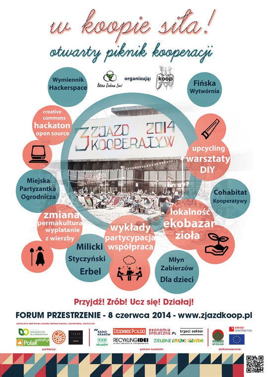 Plakat reklamujący Otwarty Piknik Kooperacji 