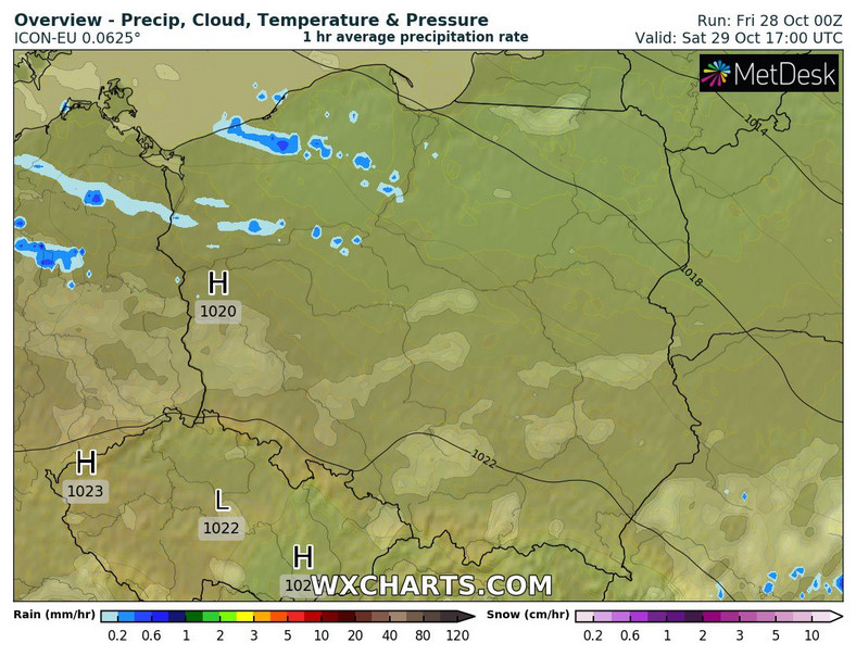 W sobotę pod wieczór miejscami, zwłaszcza na północnym zachodzie, pojawi się deszcz