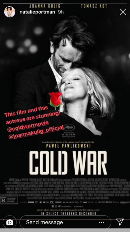 Amerykański plakat "Zimnej wojny" na Instagramie Natalie Portman 
