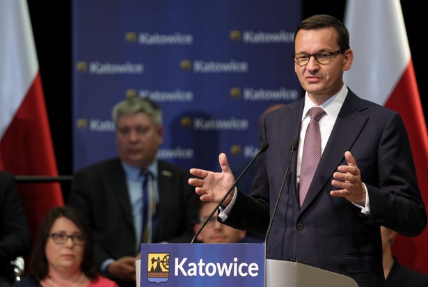 Premier Mateusz Morawiecki podczas spotkania z mieszkańcami Katowic.