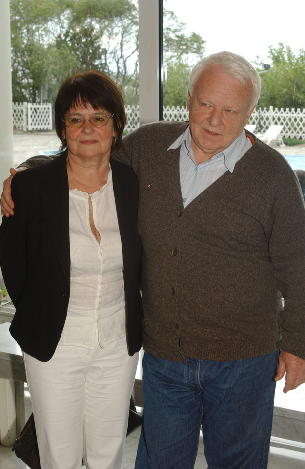 Marian Opania z żoną