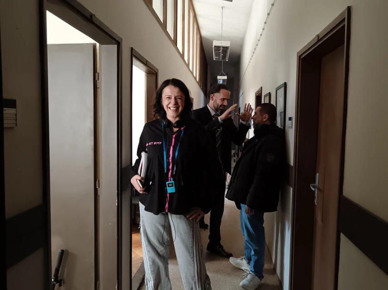 Nataša Drakulić na snimanju serije