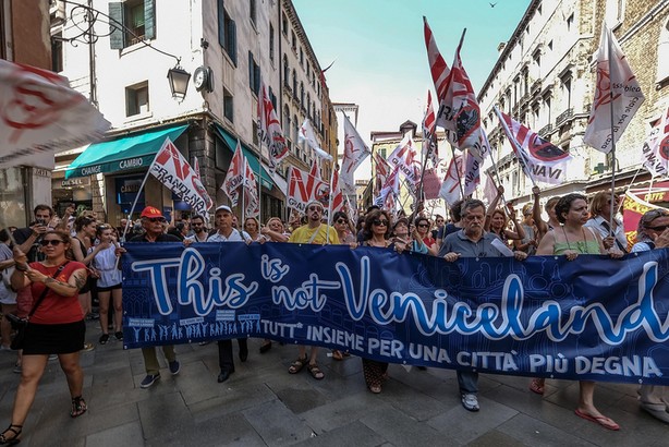 Venetians Protest Against Excessive Tourism And Big Cruises