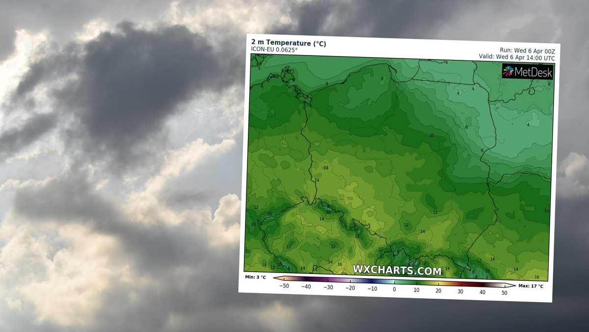 Prognoza pogody na środę, 6 kwietnia. Nawet 17 st. C na termometrach