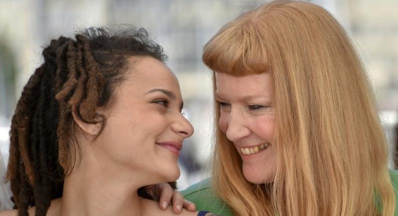 US actress Sasha Lane (L) and British director Andrea Arnold pose on May 15, 2016 to promote the film American Honey