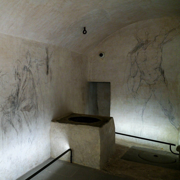 Kryjówka i freski Michała Anioła w w kościele San Lorenzo we Florencji