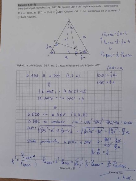 Zadanie 8 na egzaminie maturalnym z matematyki – poziom rozszerzony