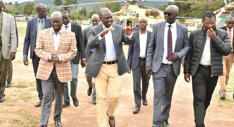 H.E President William Ruto and DP Rigathi Gachagua joined and hundreds of faithful for an interdenominational church service at Makutano in West Pokot County on April 30,2023