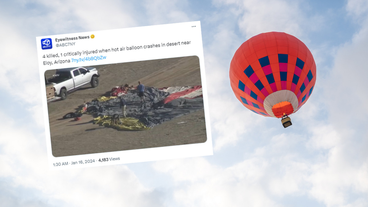 Katastrofa balonu w USA. Zginęły cztery osoby