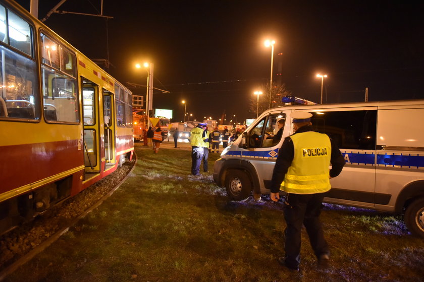 czołowe zderzenie tramwajów na Limanowskiego