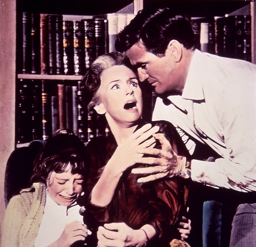 Jessica Tandy i Rod Taylor w filmie 'Ptaki'
