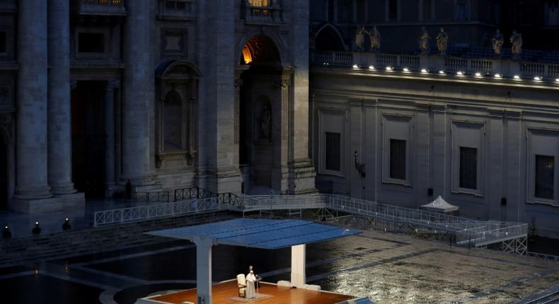In a historic first, the pope said prayers to an empty Saint Peter's Square