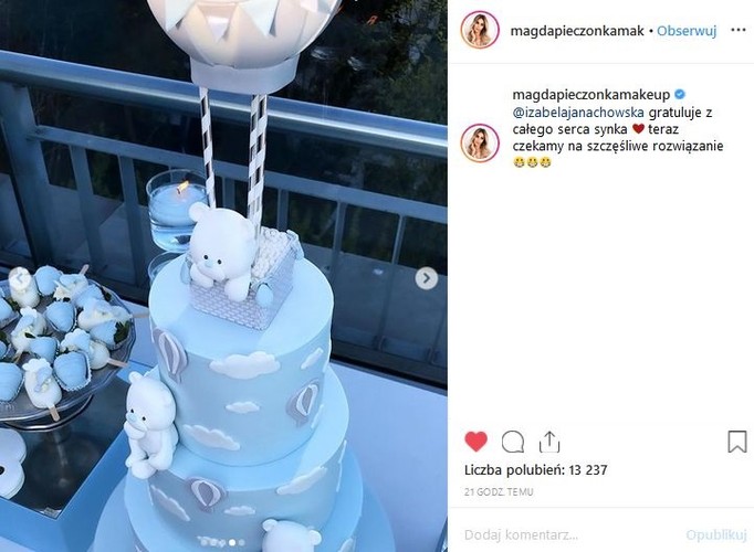 baby shower Izabeli Janachowskiej / Instagram Magdaleny Pieczonki