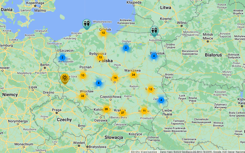 Mapa punktów pomocy dla dzieci i młodzieży z depresją