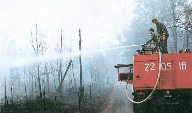 Pożar lasu w nadleśnictwie Rudy Raciborskie w 1992 r. 